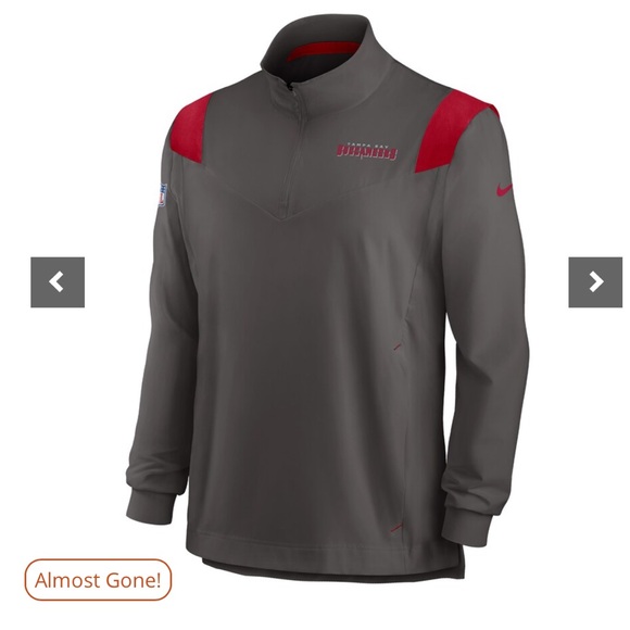 Nike Pewter Tampa Bay Buccaneers 21" Sideline Coaches Repel Quarter-Zip Jacket M - Picture 3 of 12